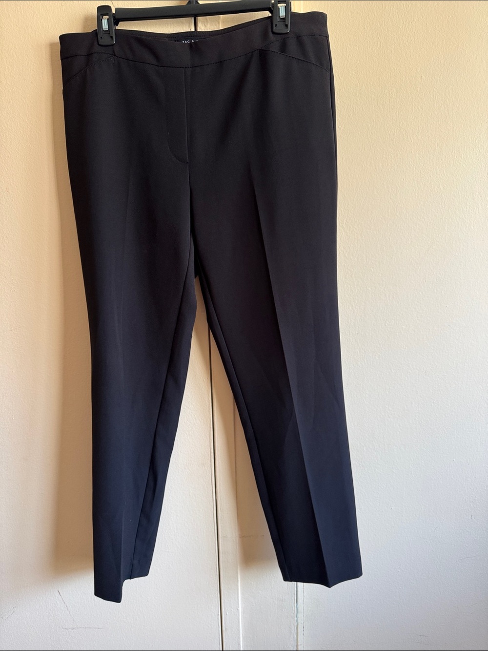 Zac & Rachel Black Slim Straight-Leg Trousers